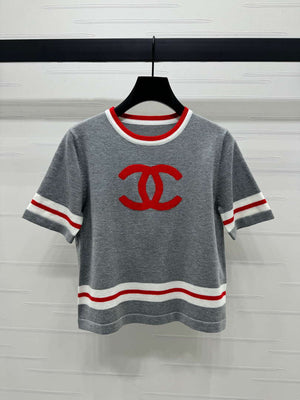 Chanel Women's Fashion Knitted T-shirt C81020 - gray / S - View 2