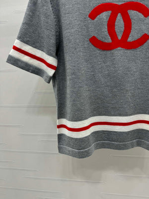 Chanel Women's Fashion Knitted T-shirt C81020 - gray / S - View 6