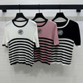 Chanel Women's Fashion Knitted T-shirt C81021 - black / S - View 1