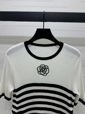 Chanel Women's Fashion Knitted T-shirt C81021 - black / S - View 5