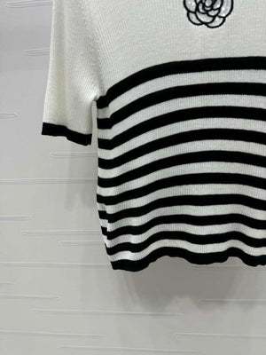 Chanel Women's Fashion Knitted T-shirt C81021 - black / S - View 6