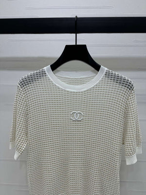 Chanel Women's Fashion Knitted T-shirt C81022 - black / S - View 5