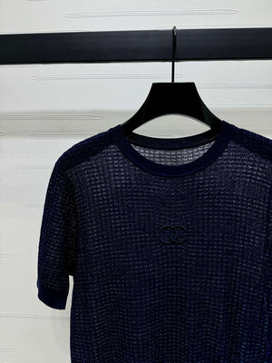 Chanel Women's Fashion Knitted T-shirt C81022 - black / S - View 12