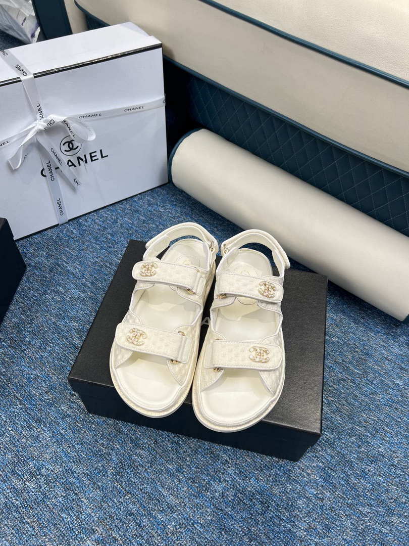Chanel Women's fashion Knitwear Sandals G35930 White