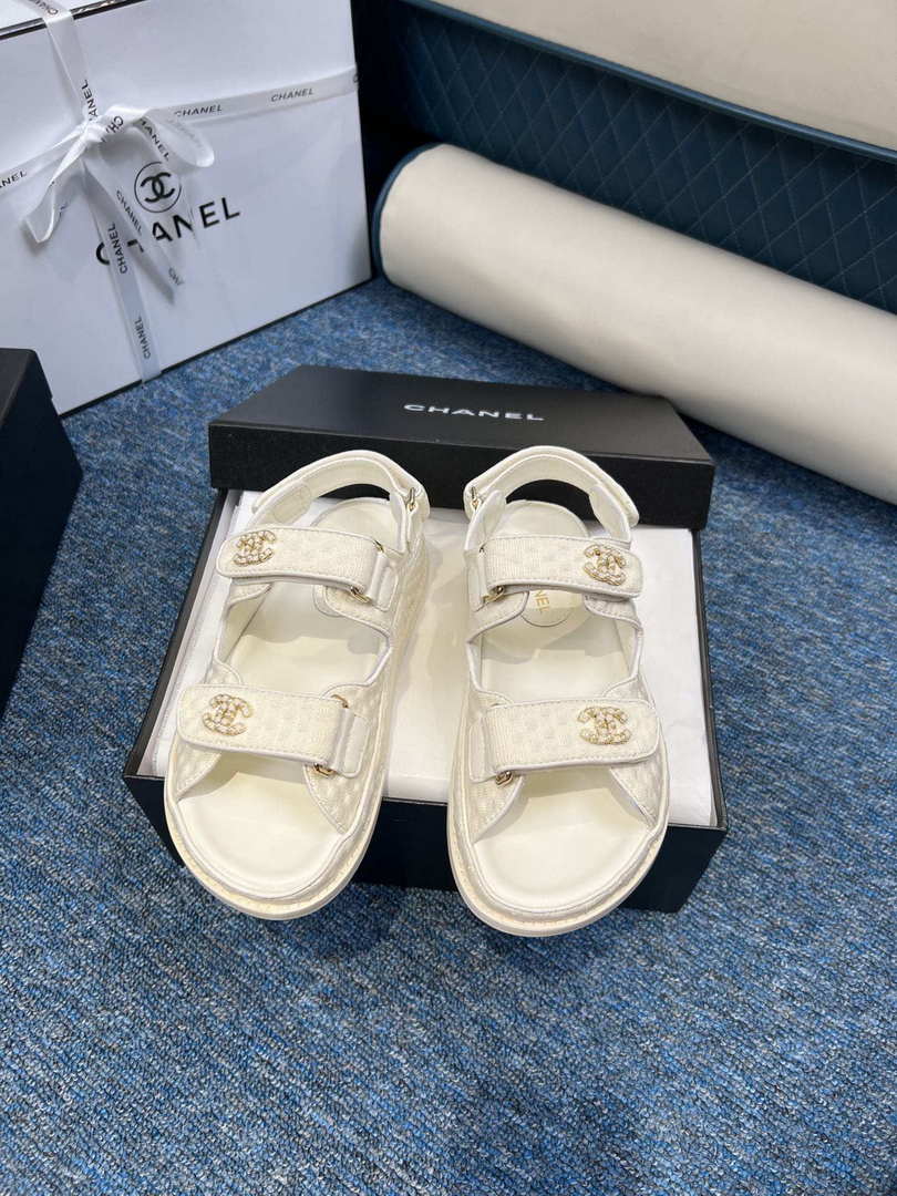 Chanel Women's fashion Knitwear Sandals G35930 White