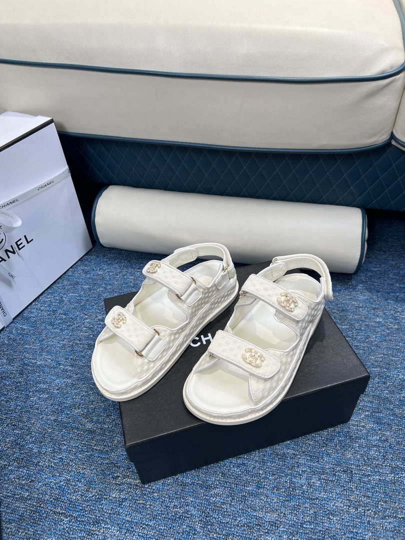 Chanel Women's fashion Knitwear Sandals G35930 White - 34 - View 4