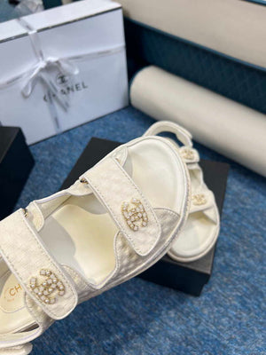 Chanel Women's fashion Knitwear Sandals G35930 White - 34 - View 7