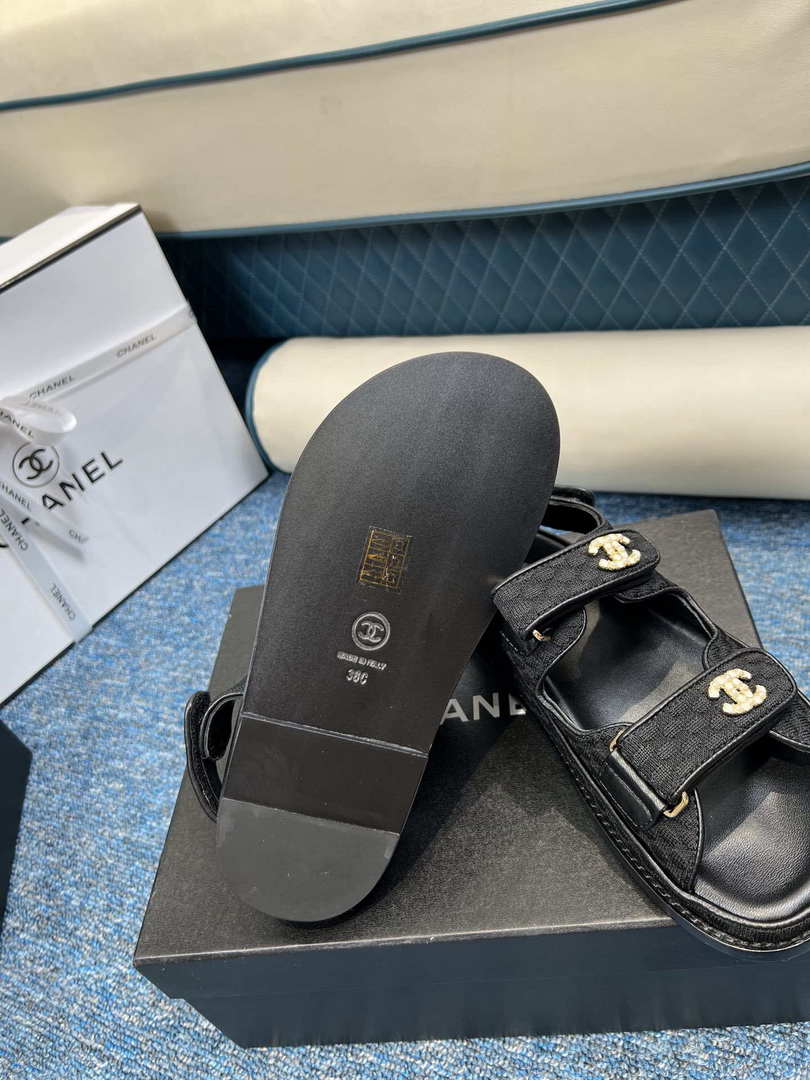 Chanel Women's fashion Knitwear Sandals G35931 Black