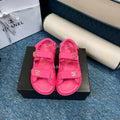 Chanel Women's fashion Knitwear Sandals G35933 Rose Red - 34 - View 1