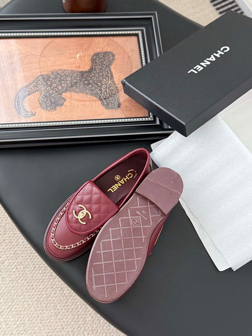 Chanel Women's Fashion Shoes Moccasins Lambskin C93678