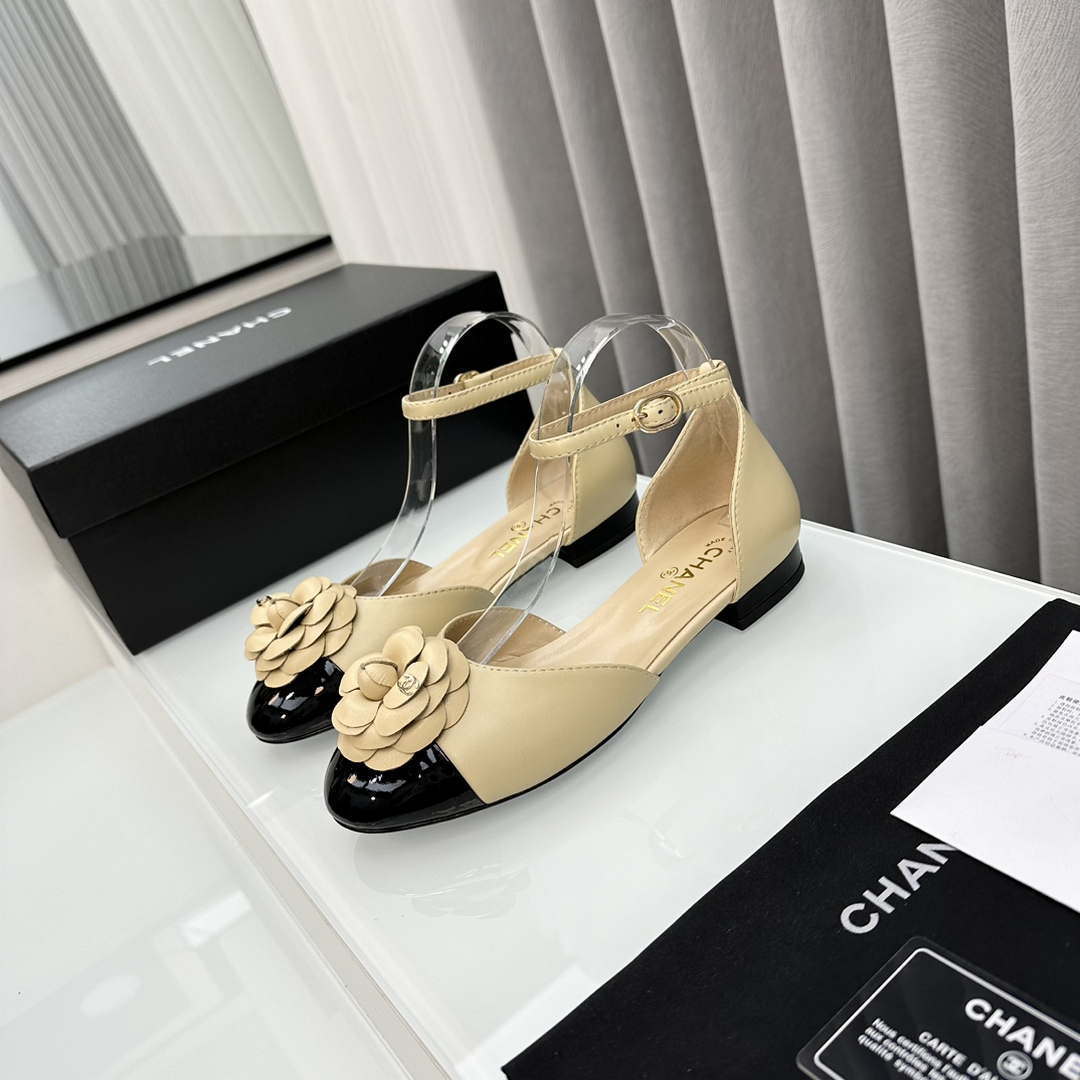 Chanel Women's G31318 Camellia shoes Lambskin Sandals Shoes CC91002