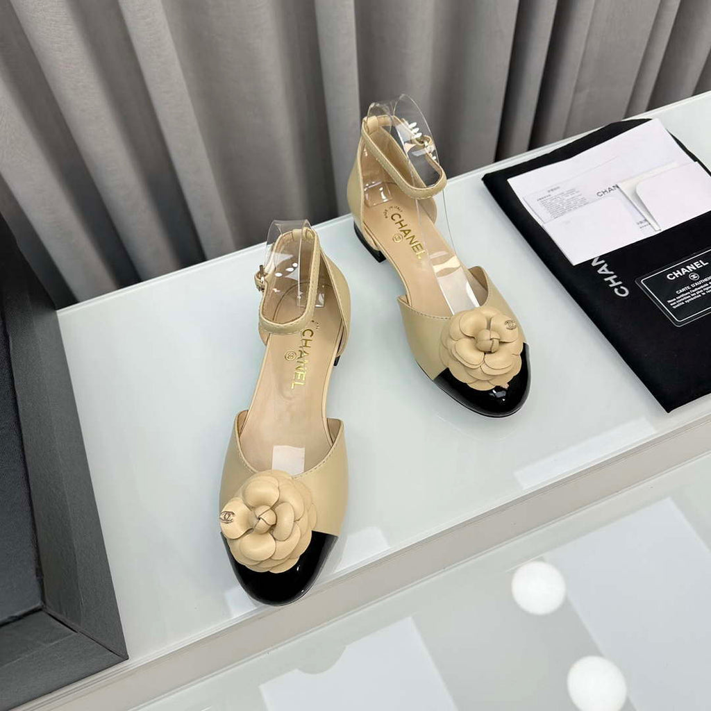 Chanel Women's G31318 Camellia shoes Lambskin Sandals Shoes CC91002