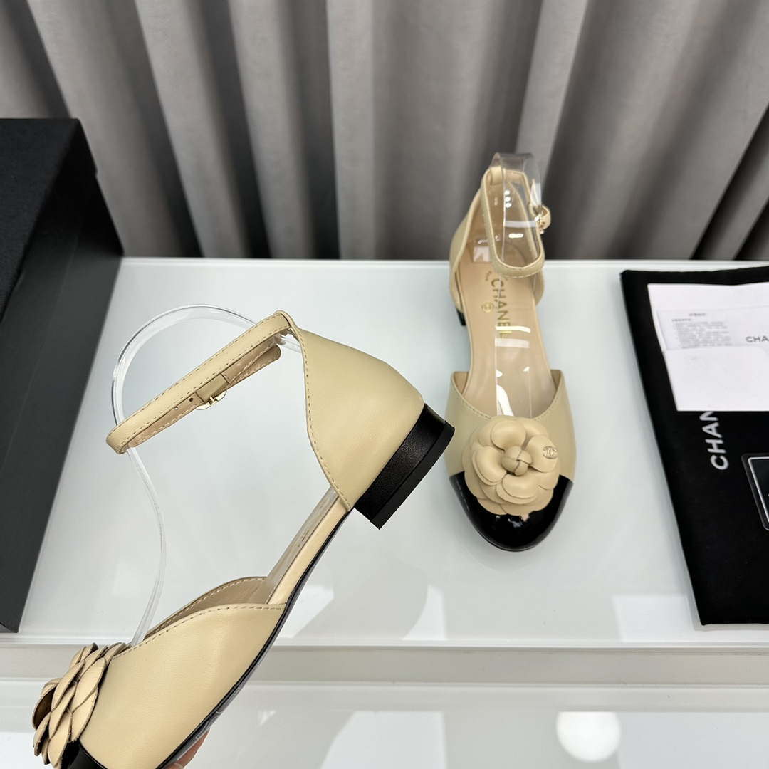 Chanel Women's G31318 Camellia shoes Lambskin Sandals Shoes CC91002
