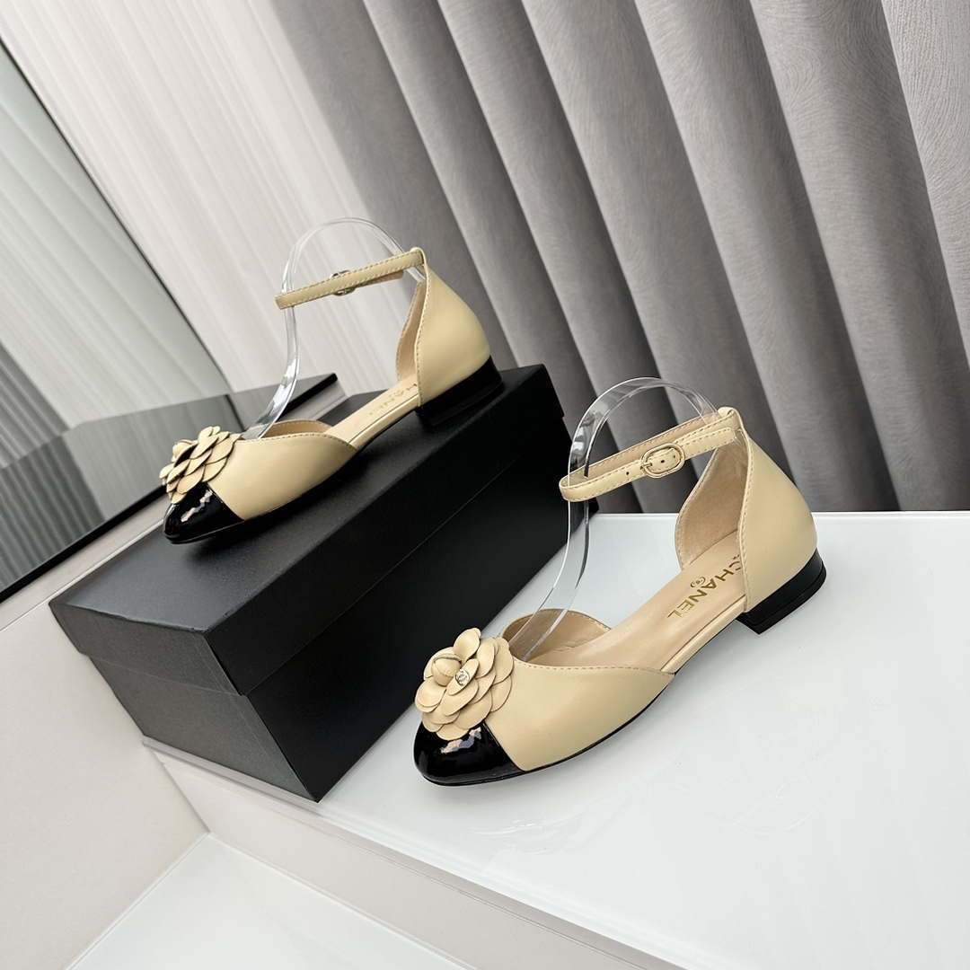 Chanel Women's G31318 Camellia shoes Lambskin Sandals Shoes CC91002