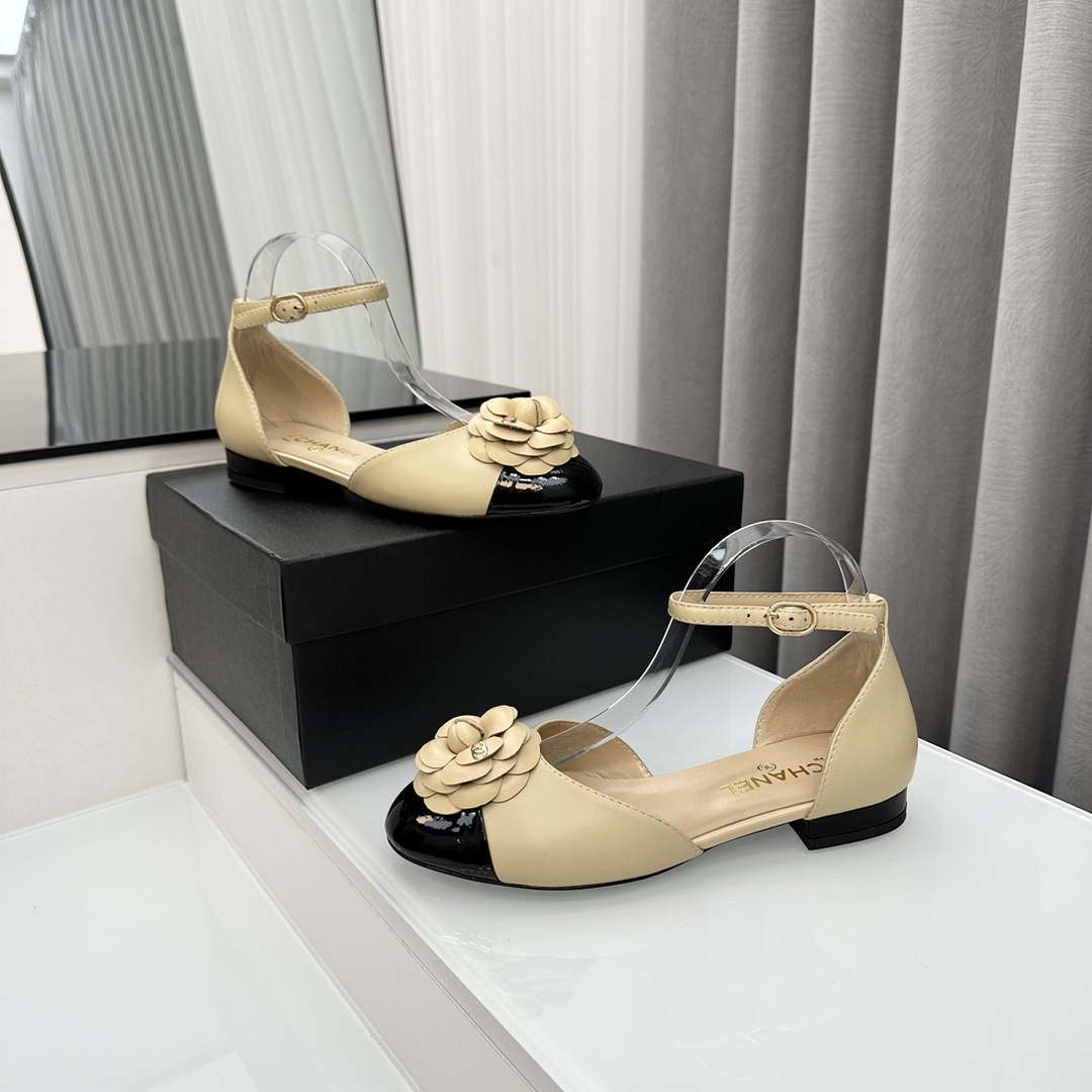 Chanel Women's G31318 Camellia shoes Lambskin Sandals Shoes CC91002