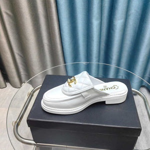 Chanel Women's G45474 Classic Flap Diamond Half Slipper Loafers Moccasins Lambskin C90410 - 35 - View 3
