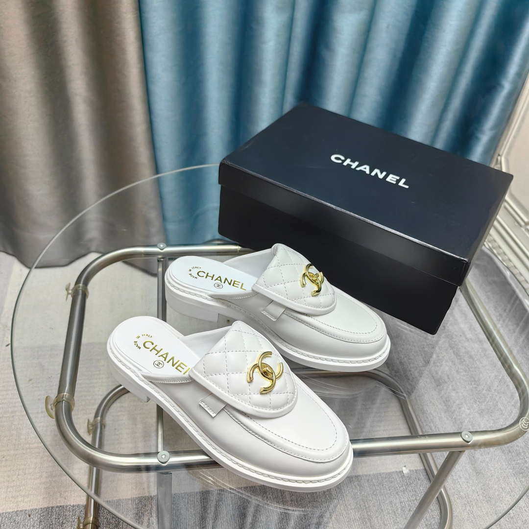 Chanel Women's G45474 Classic Flap Diamond Half Slipper Loafers Moccasins Lambskin C90410 - 35 - View 9