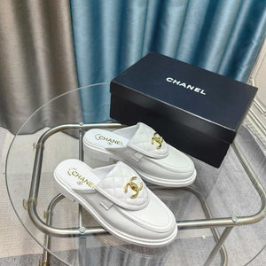 Chanel Women's G45474 Classic Flap Diamond Half Slipper Loafers Moccasins Lambskin C90410 - 35 - View 9