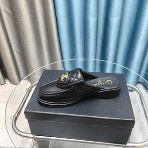 Chanel Women's G45474 Classic Flap Diamond Half Slipper Loafers Moccasins Lambskin C90411 - 35 - View 4