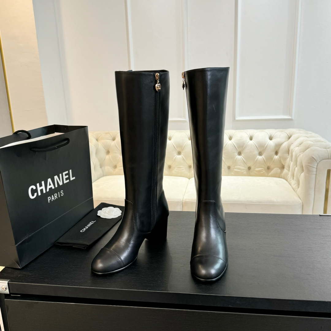 Chanel Women's G45977  Fashion High Boots Calfskin Black C92420 - US 4=Euro 35 - View 2