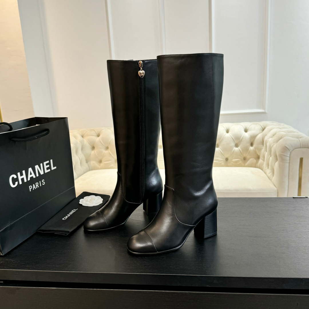 Chanel Women's G45977  Fashion High Boots Calfskin Black C92420