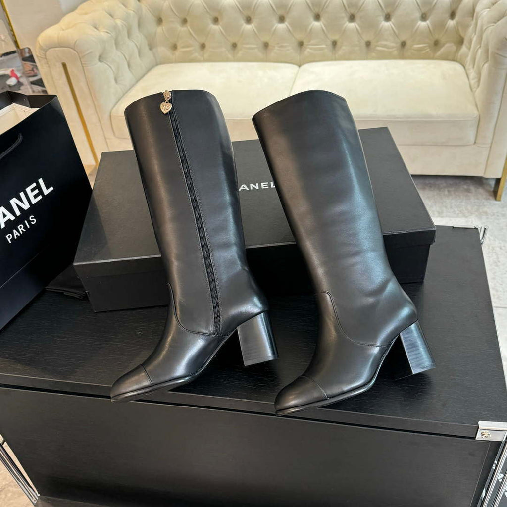 Chanel Women's G45977  Fashion High Boots Calfskin Black C92420