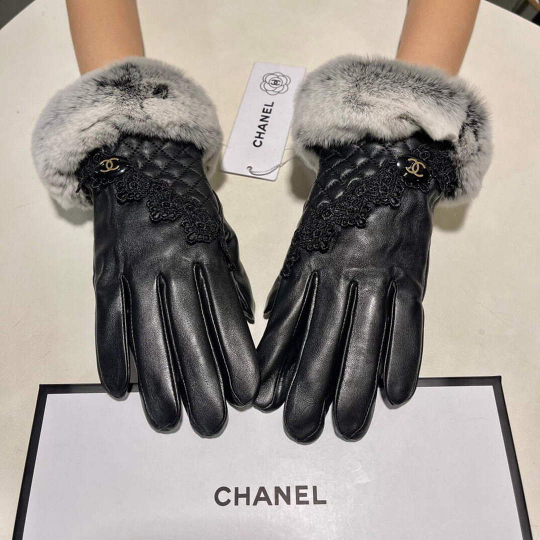 Chanel Women's Gloves Designer Leather Gloves AA8321