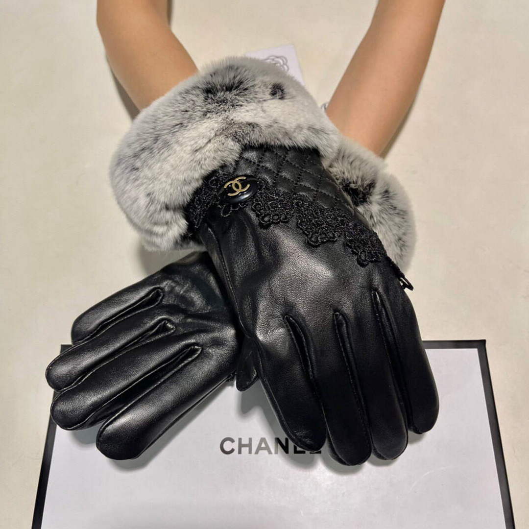 Chanel Women's Gloves Designer Leather Gloves AA8321