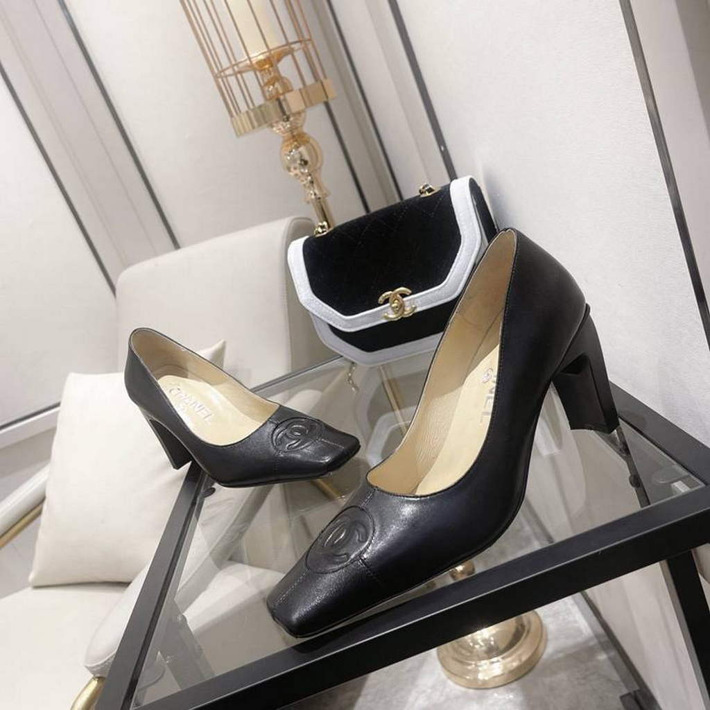Chanel Women's Heels Leather Calfskin C90279 - 35 - View 1