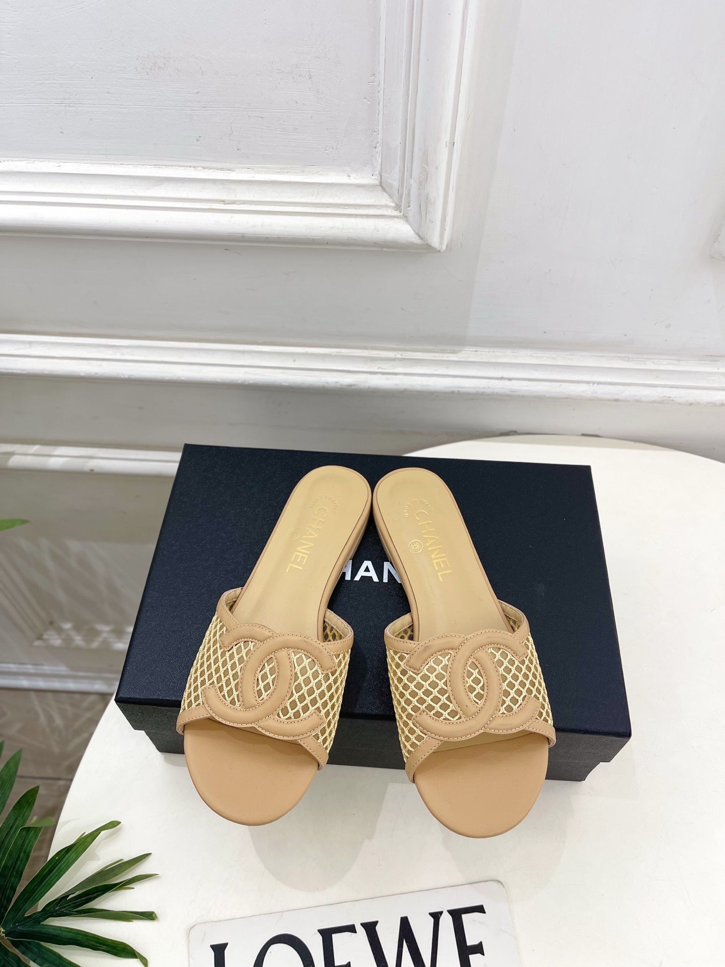 Chanel Women's Mesh Openwork Flat Slippers C93323 - Euro 35=US 4 - View 1