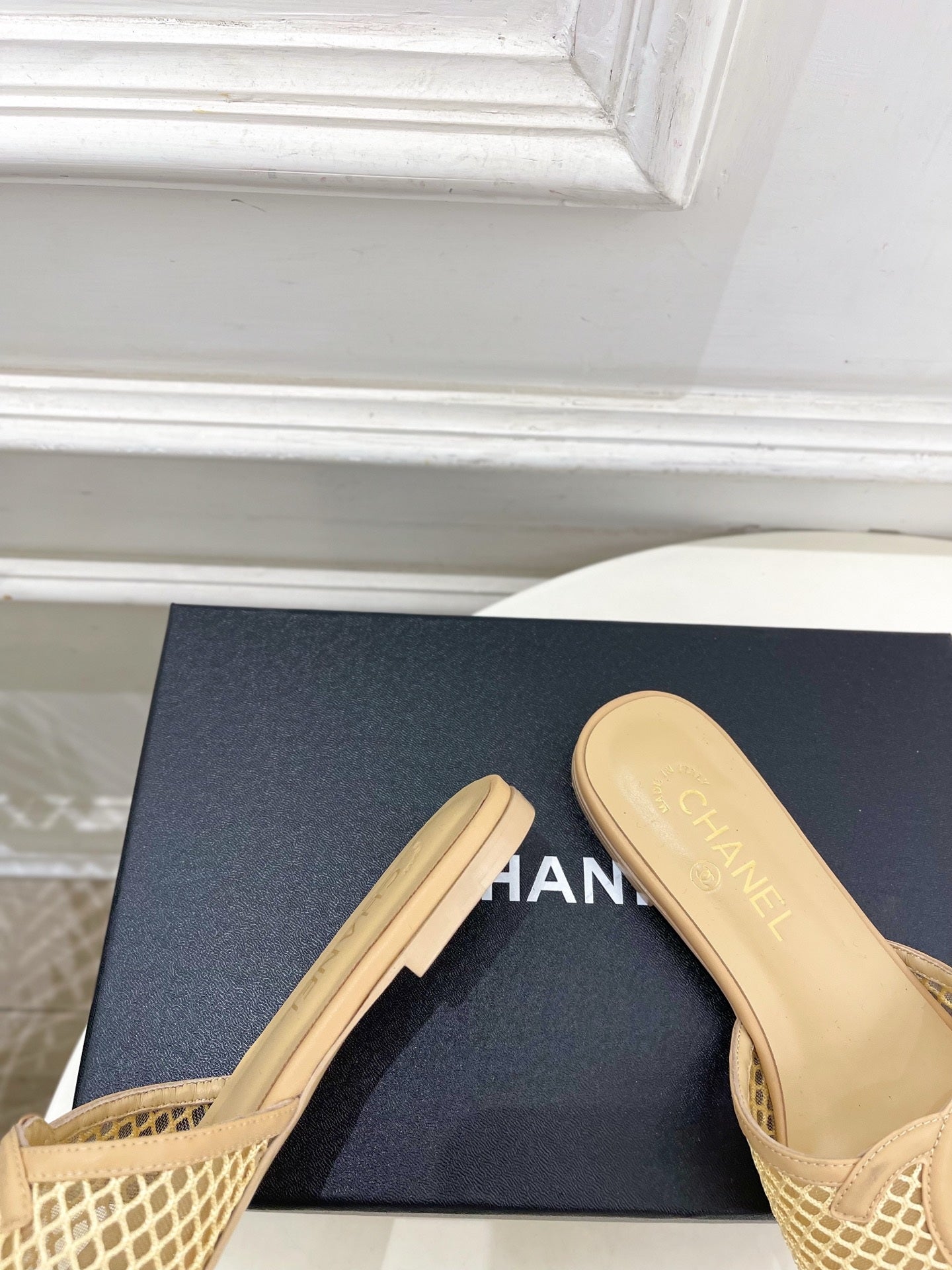 Chanel Women's Mesh Openwork Flat Slippers C93323 - Euro 35=US 4 - View 8