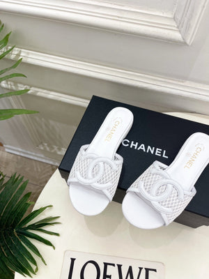 Chanel Women's Mesh Openwork Flat Slippers C93324 - Euro 35=US 4 - View 6