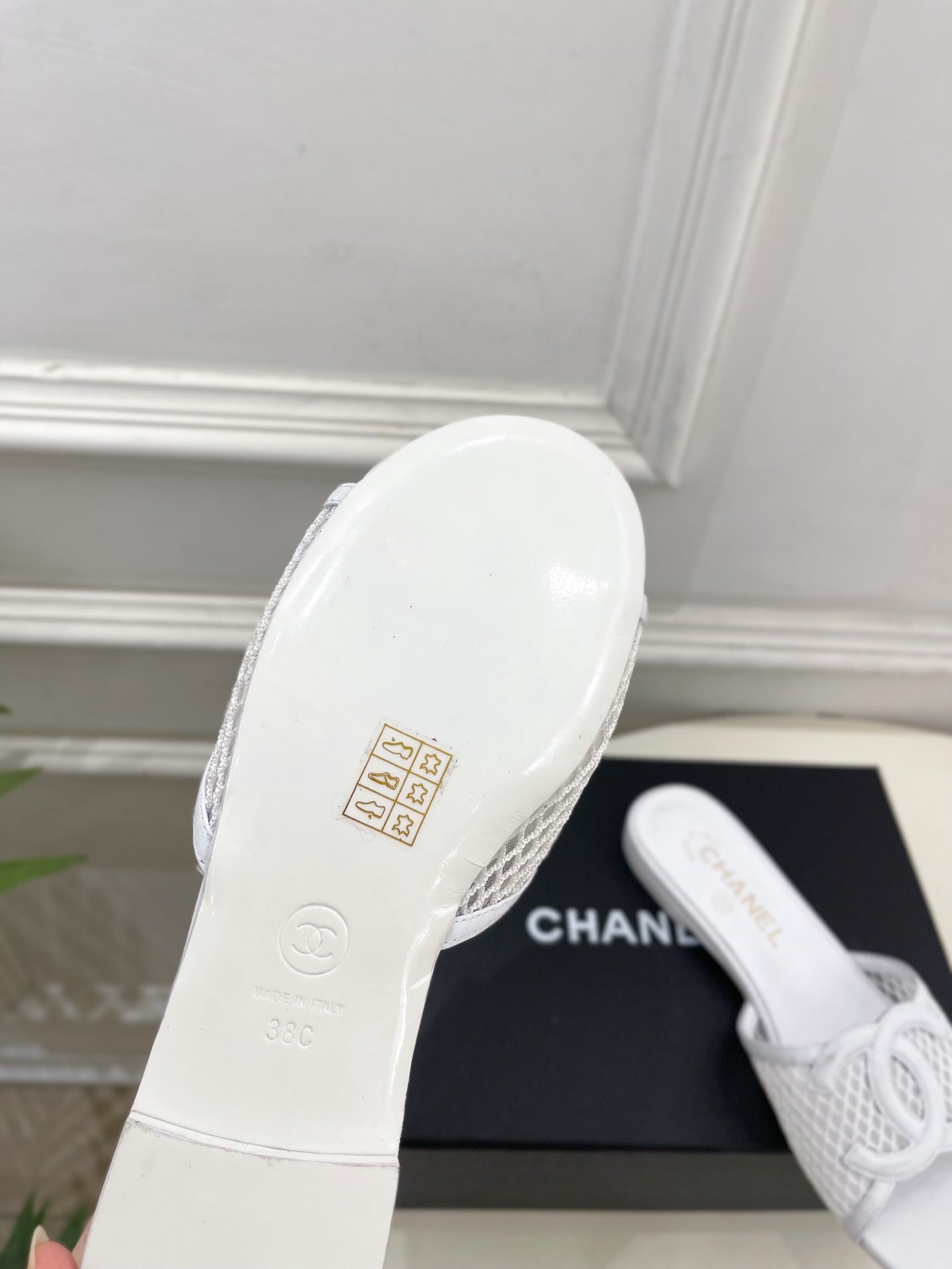 Chanel Women's Mesh Openwork Flat Slippers C93324 - Euro 35=US 4 - View 9