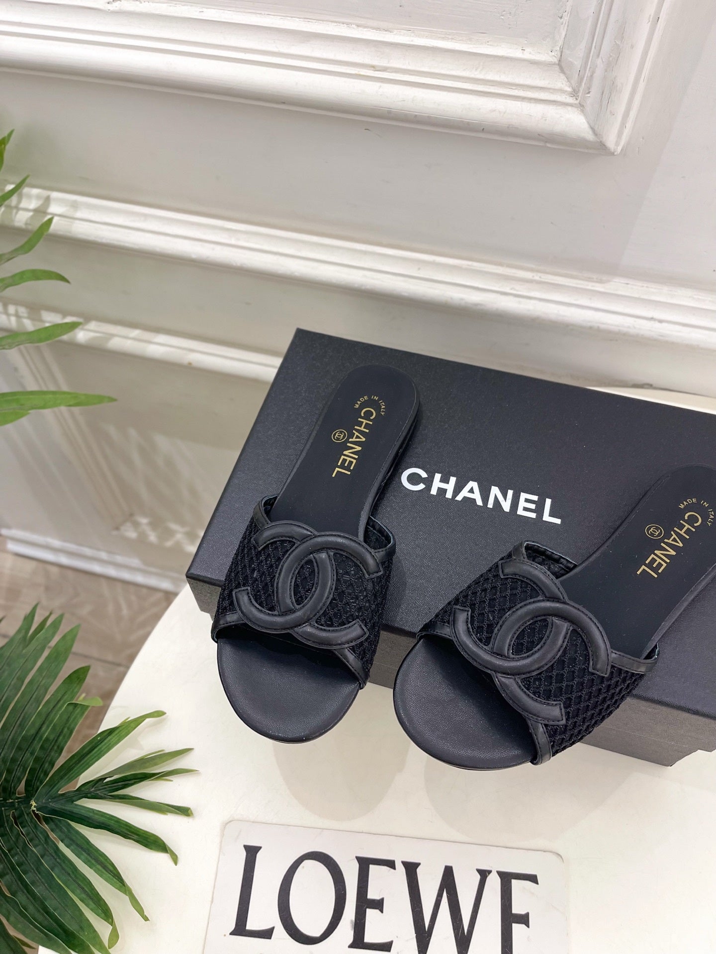 Chanel Women's Mesh Openwork Flat Slippers C93325 - Euro 35=US 4 - View 6