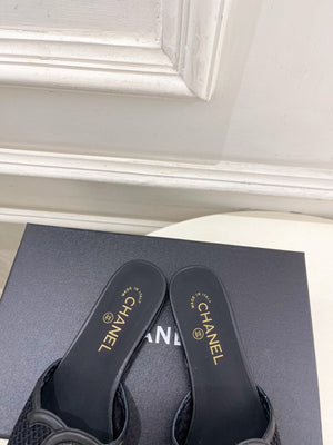 Chanel Women's Mesh Openwork Flat Slippers C93325 - Euro 35=US 4 - View 7