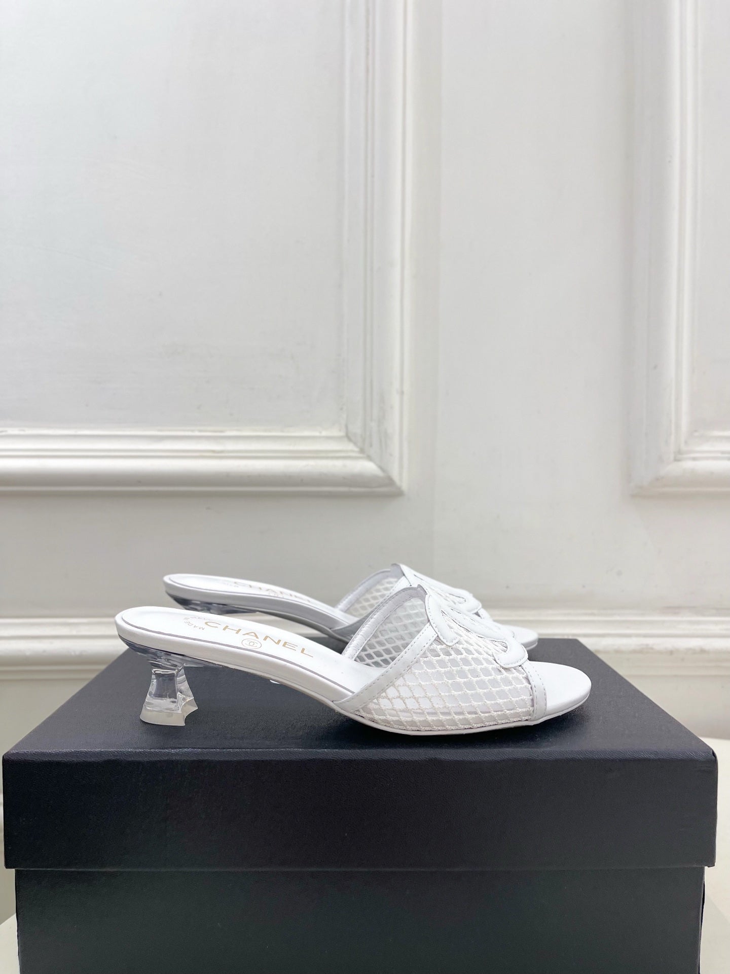 Chanel Women's Mesh openwork Shoes Heel Height 4.5cm C93327 - Euro 35=US 4 - View 3