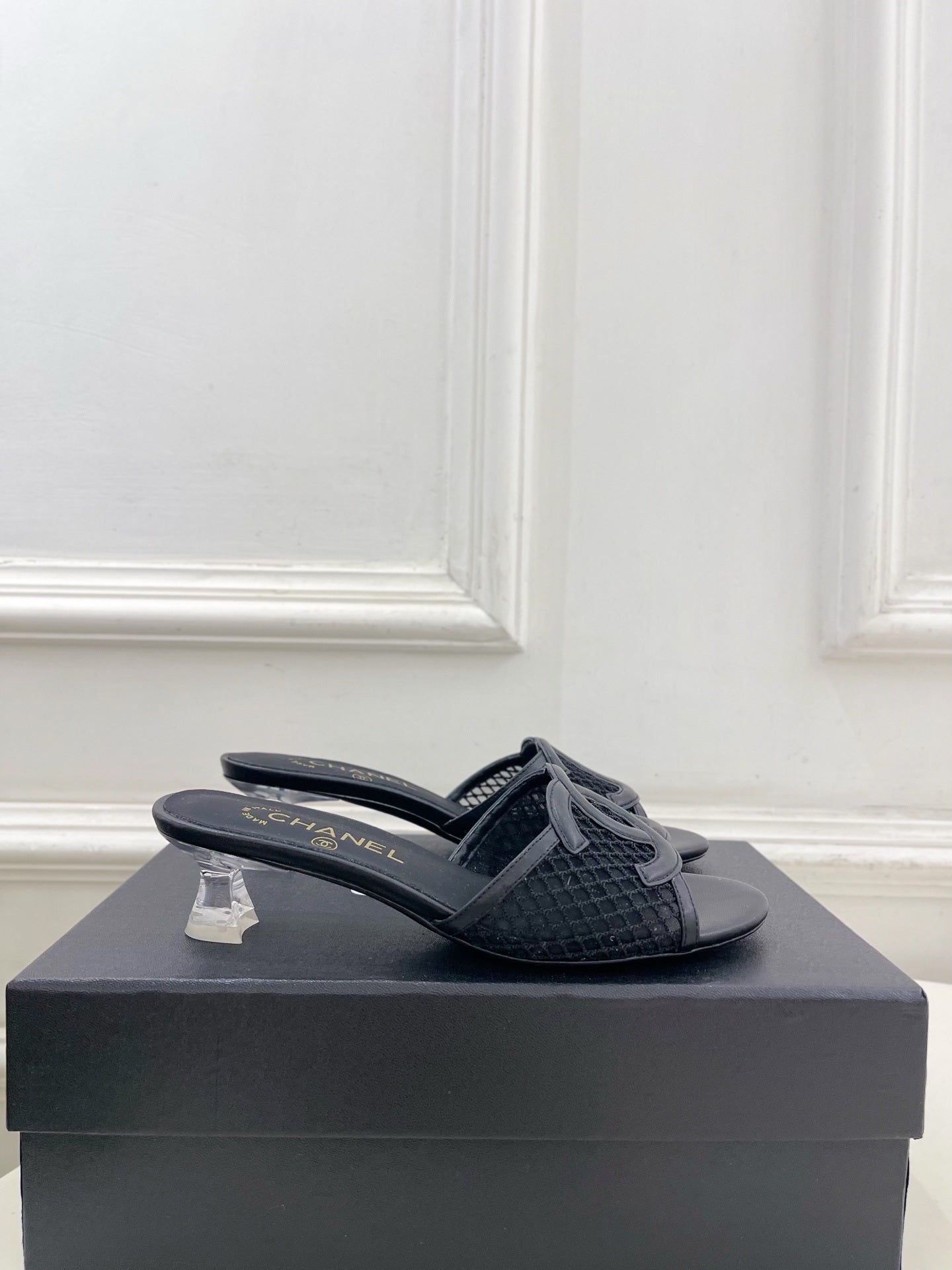 Chanel Women's Mesh openwork Shoes Heel Height 4.5cm C93328 - Euro 35=US 4 - View 3
