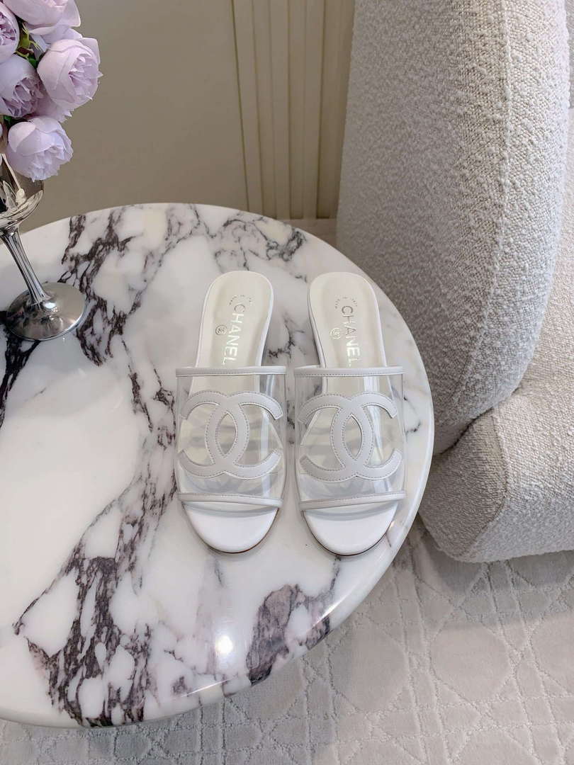 Chanel Women's New Transparent Slippers Fashion Shoes C93445
