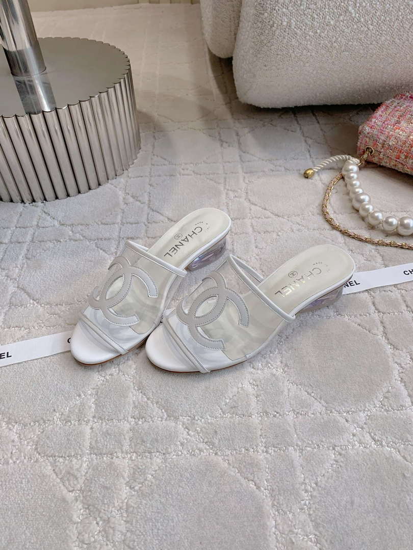 Chanel Women's New Transparent Slippers Fashion Shoes C93445