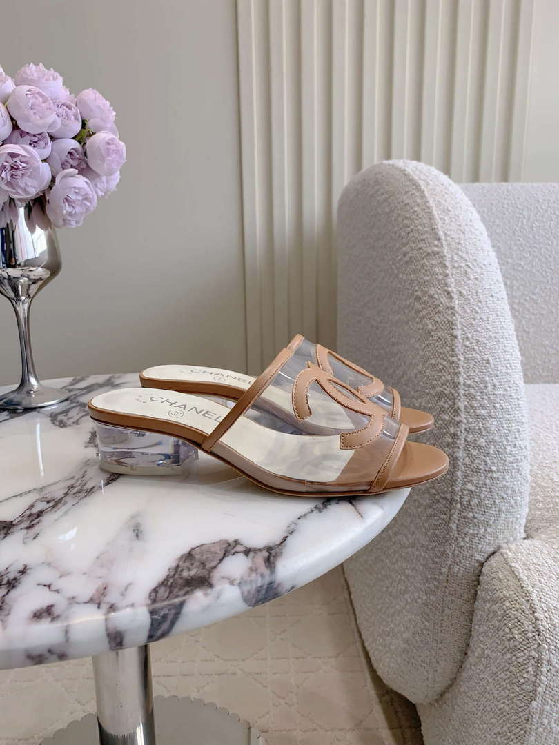Chanel Women's New Transparent Slippers Fashion Shoes C93446