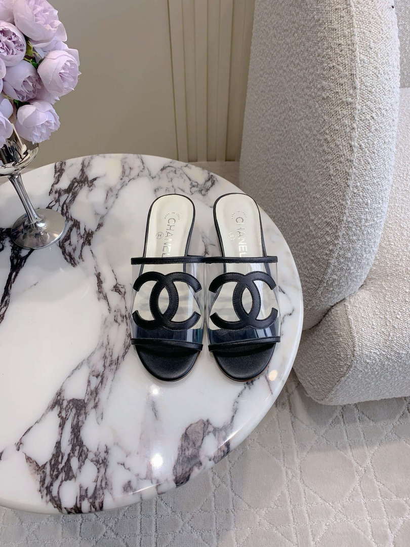 Chanel Women's New Transparent Slippers Fashion Shoes C93447