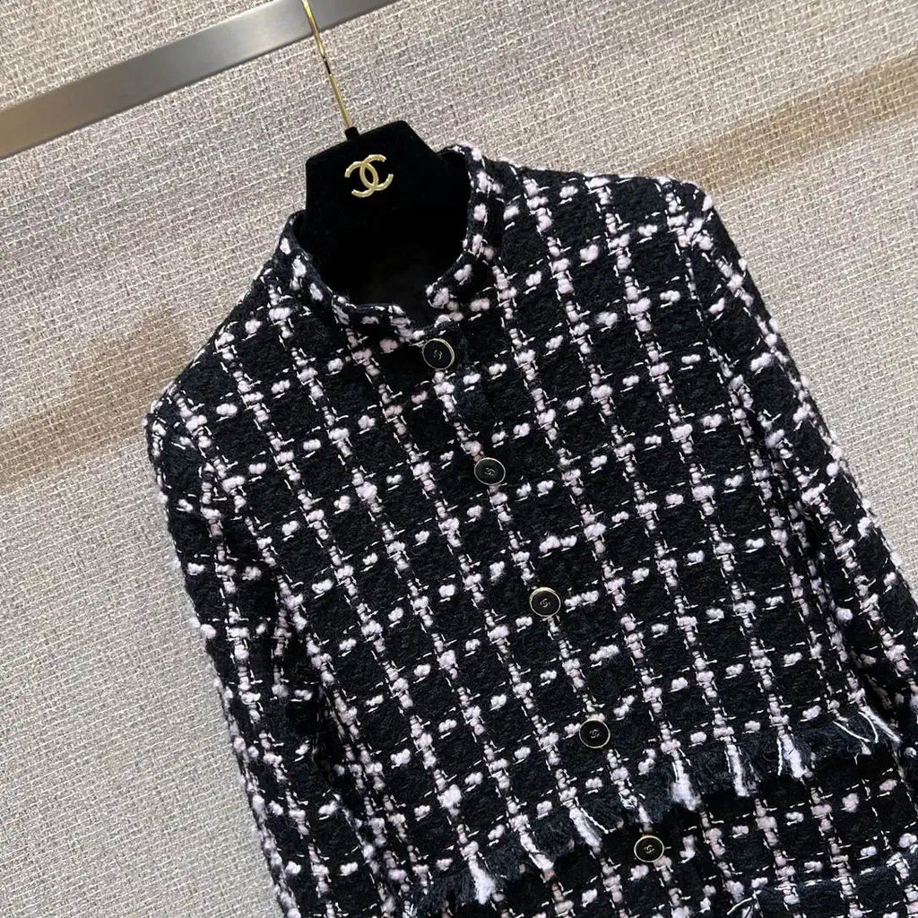 Chanel Women's Plaid denim long Clothing Coat C62301
