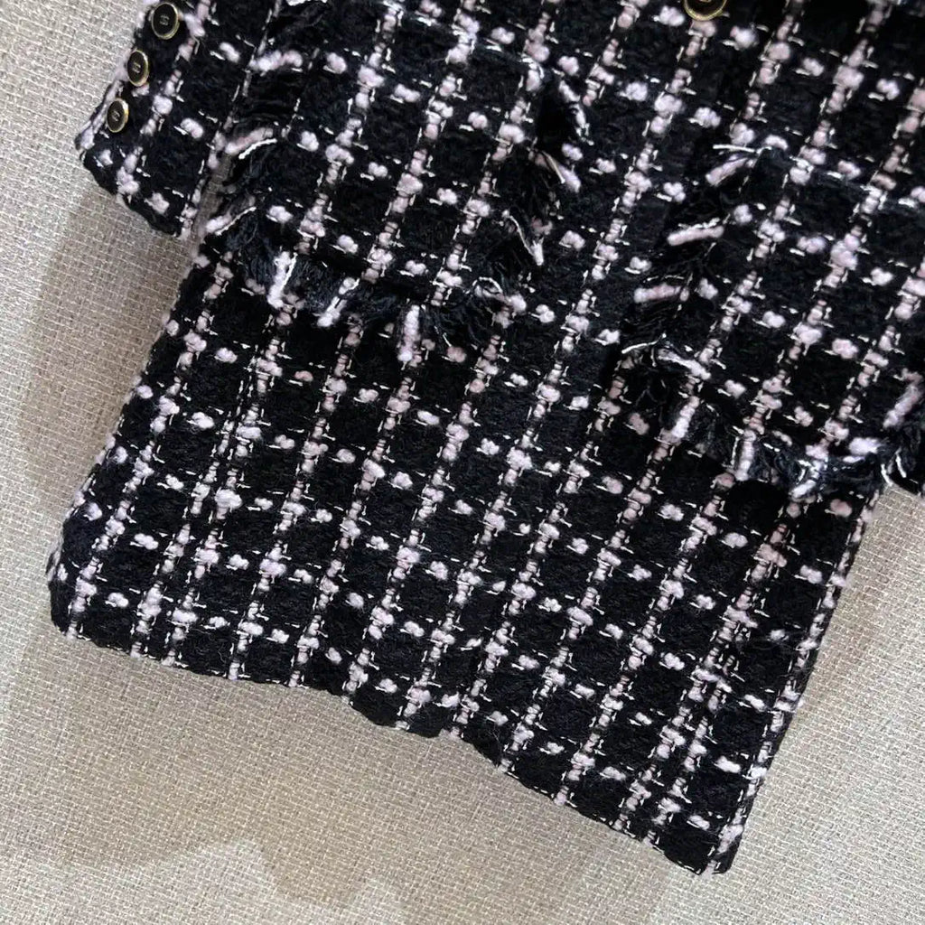 Chanel Women's Plaid denim long Clothing Coat C62301