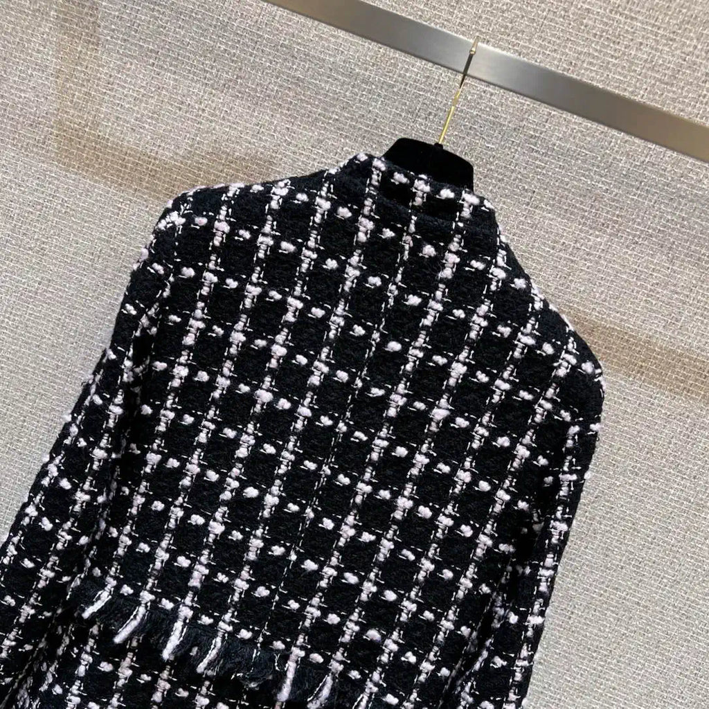 Chanel Women's Plaid denim long Clothing Coat C62301