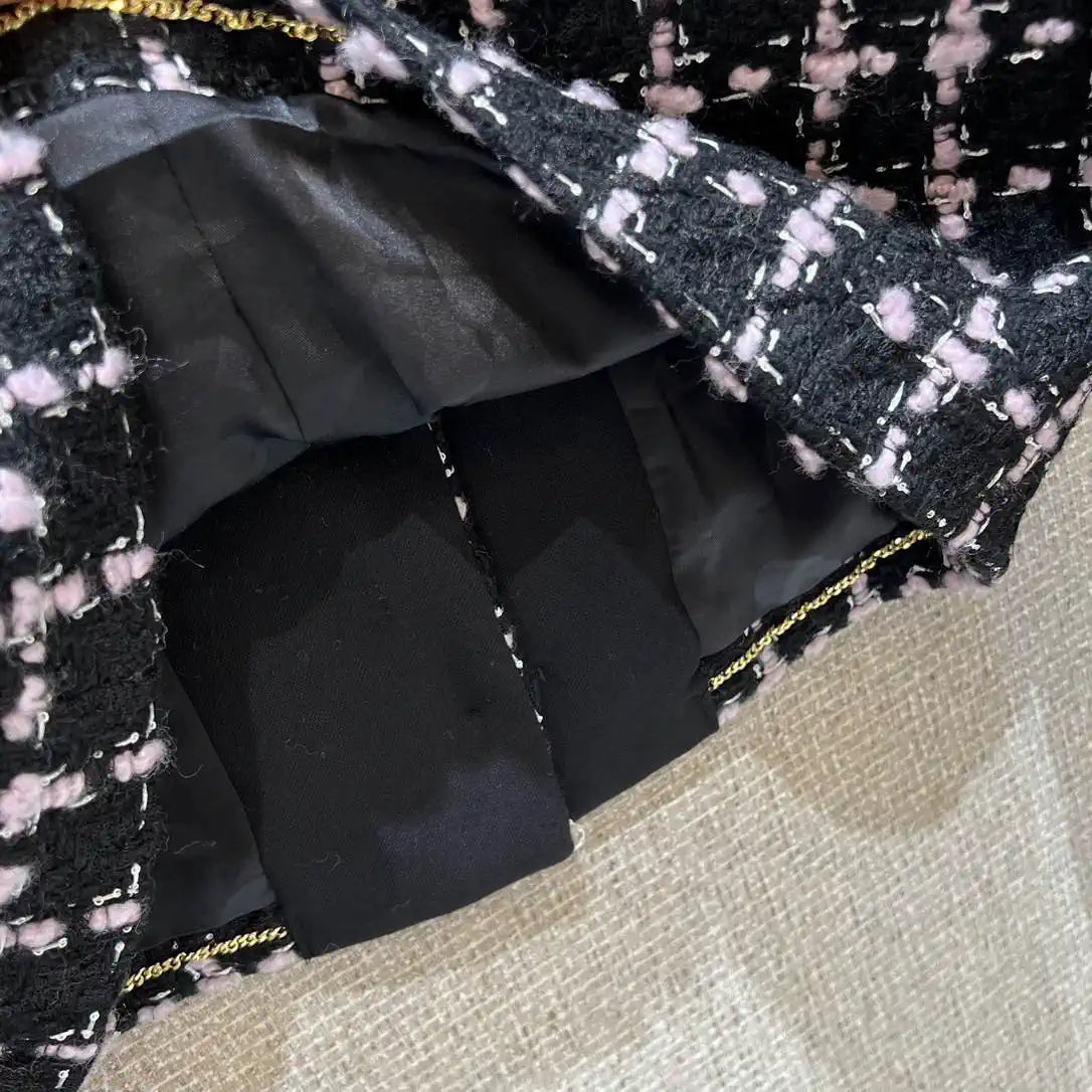 Chanel Women's Plaid nylon jacket + skirt set  Clothing Coat C62302