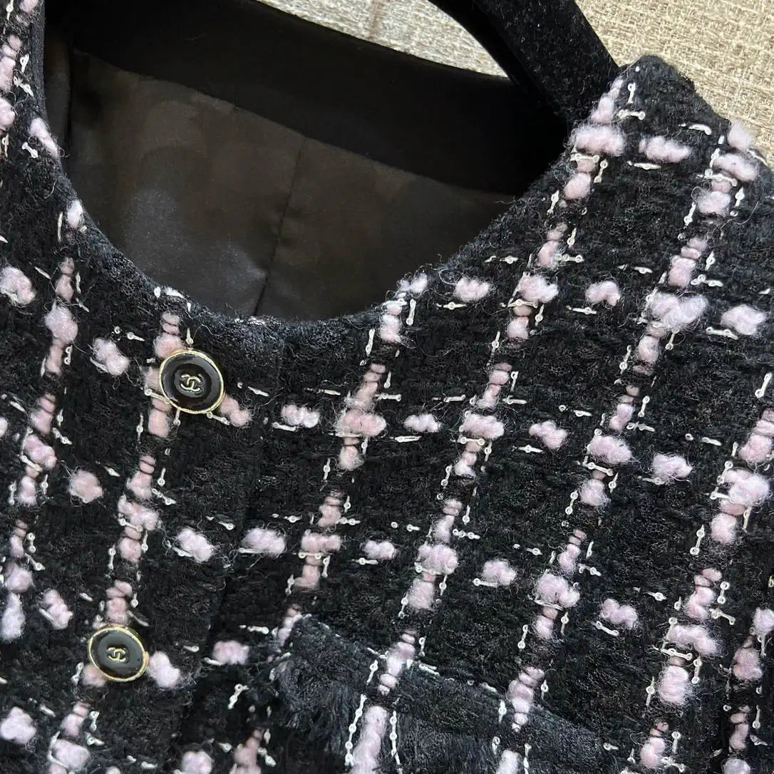 Chanel Women's Plaid nylon jacket + skirt set  Clothing Coat C62302