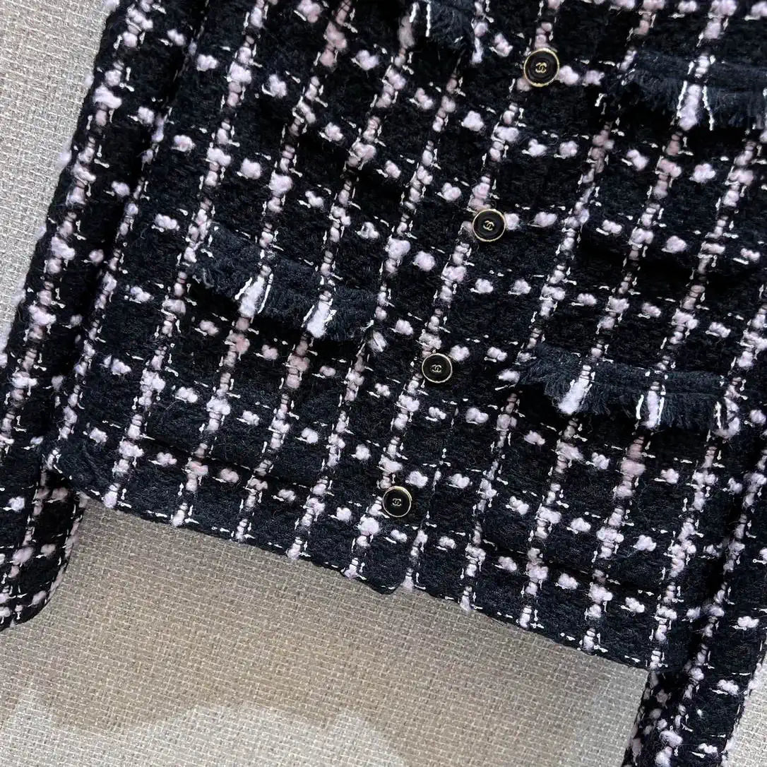 Chanel Women's Plaid nylon jacket + skirt set  Clothing Coat C62302