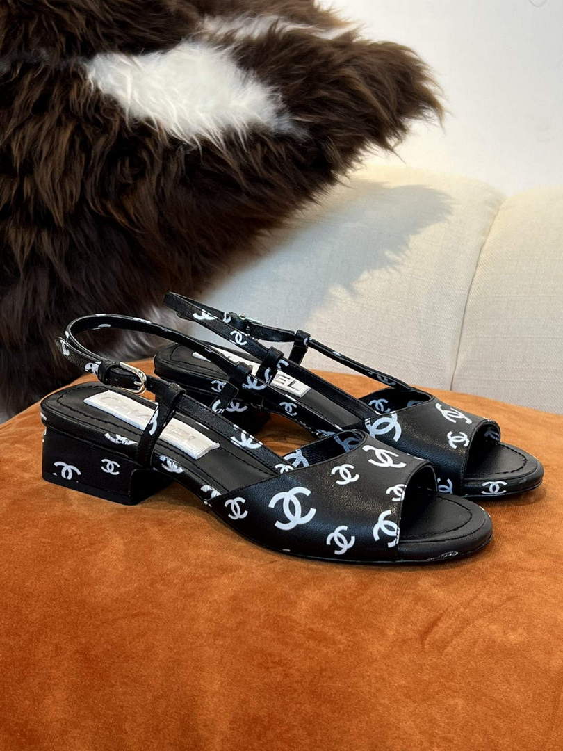 Chanel Women's Sandals Chanel Designer Heel 35mm C90240 Black