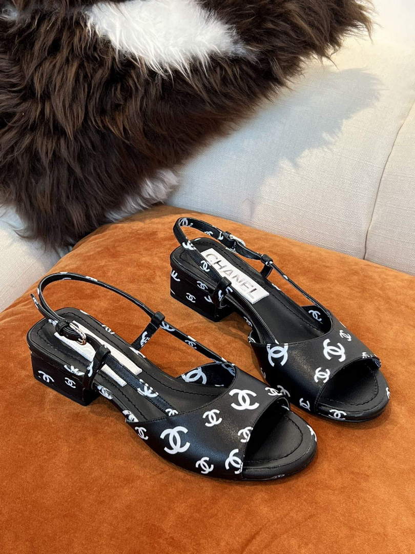 Chanel Women's Sandals Chanel Designer Heel 35mm C90240 Black