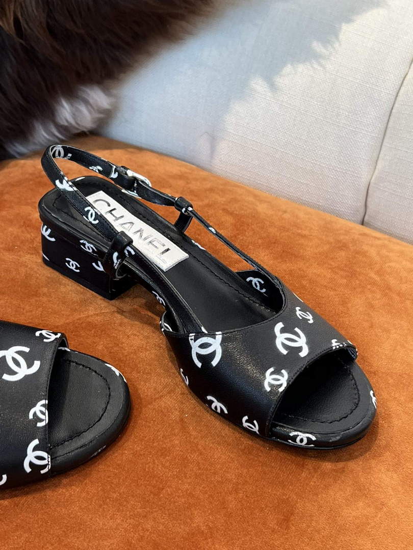 Chanel Women's Sandals Chanel Designer Heel 35mm C90240 Black
